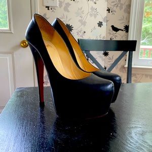 Christian Louboutin Daffodile Rare Size 37.5 160mm Black ✨GORGEOUS✨